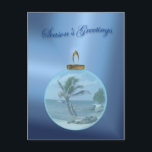 Los Navidades de Paradise Beach desean una postal<br><div class="desc">Los destinatarios de esta postal única disfrutarán de los sencillos deseos de vacaciones impresos en la parte trasera. Sólo tienes que añadir un mensaje corto y tu nombre. Usar la marca coincidente para mejorar realmente su mensaje</div>