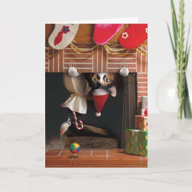 Los Navidades del gato tienen la tarjeta graciosa, (Anverso)