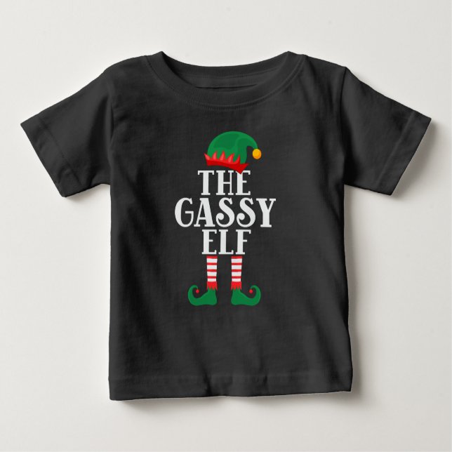 Los Navidades graciosos del Elf Gassy Camiseta (Anverso)