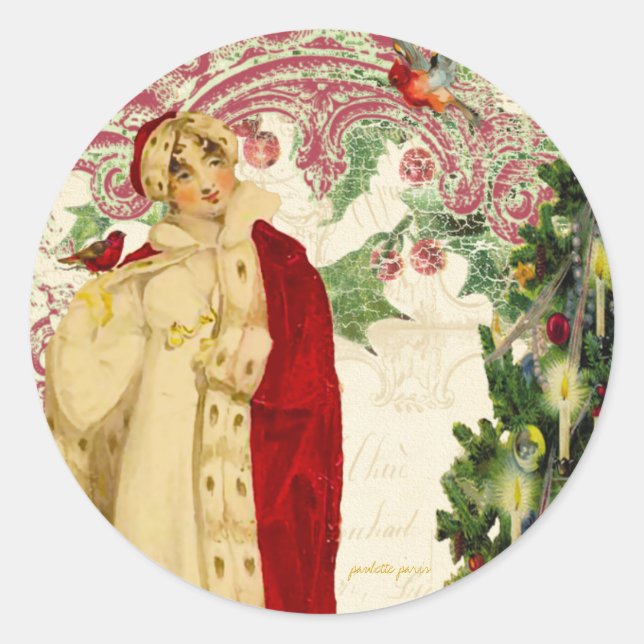 Los Navidades rojos cubren sobre o Pegatinas de re (Anverso)