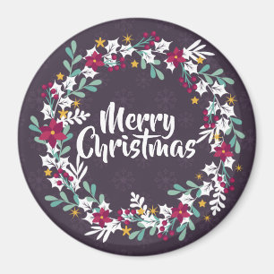 Los Navidades simples escriben morado  Imán