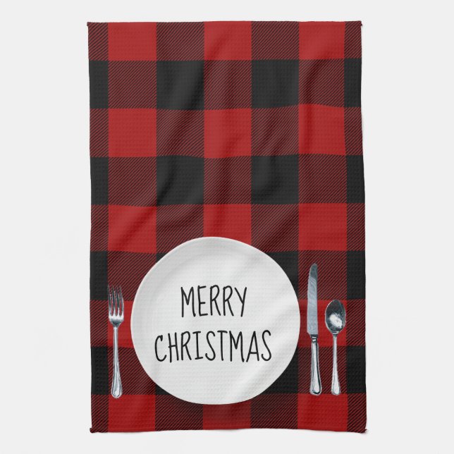 Los navidades Toman La Toalla De Cocina De Buffalo (Vertical)