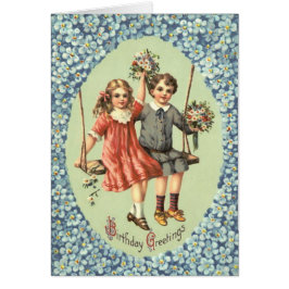 Los niños adornados con flores de Bouquet