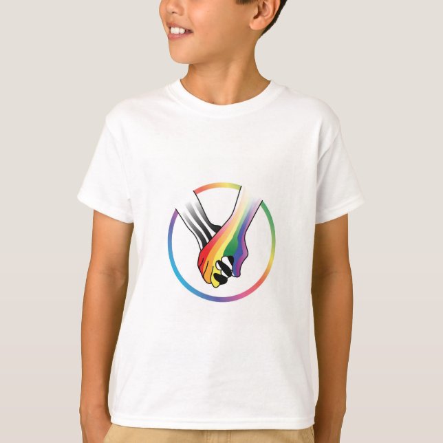 Los niños alian la camiseta arcoiris (Anverso)