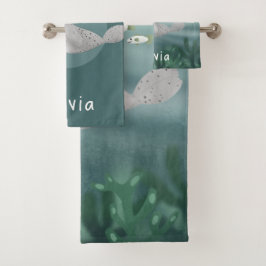 Los niños cortan el azul bajo la foca marina oceán