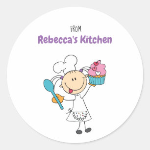 Los niños de la cocina entregan etiquetas personal