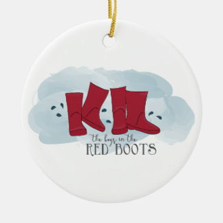 Los niños en el ornamento navideño de Red Boots