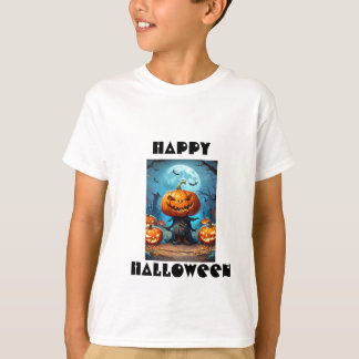 Los niños hablaban de la camiseta de la calabaza d