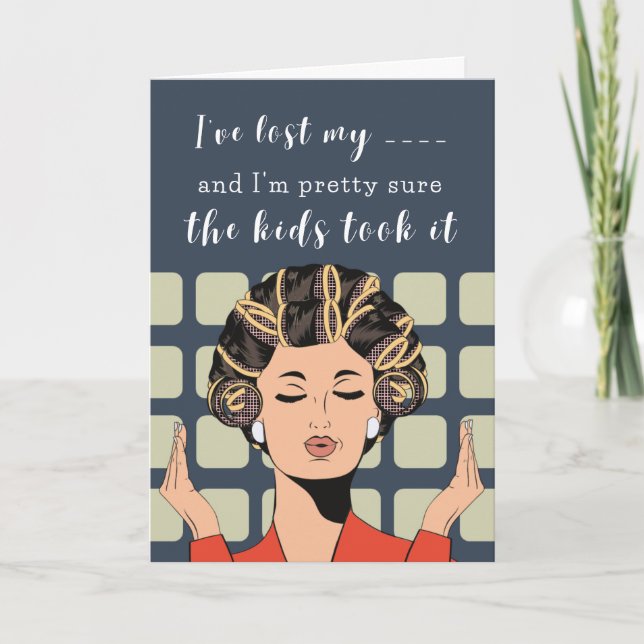 Los niños lo tomaron - Graciosa tarjeta del día de (Anverso)