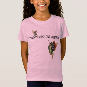 Los niños marrones adoran la camiseta de la fantas