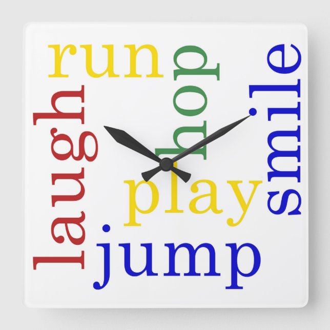 Los niños reloj reír, correr, saltar, sonreír, sal (Anverso)
