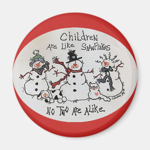 Los niños son como el imán de los copos de nieve