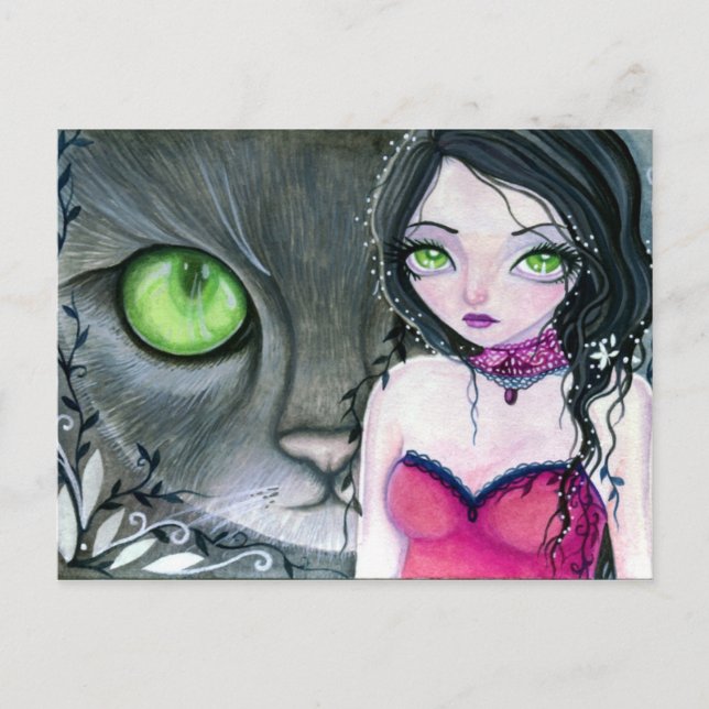 Los ojos verdes - postal (Anverso)