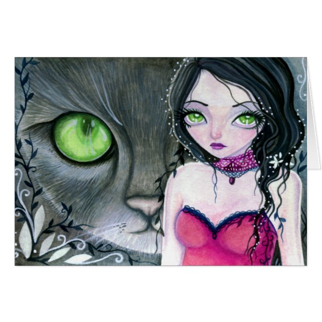 Los ojos verdes - tarjeta en blanco (Anverso (Horizontal))