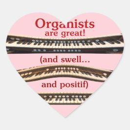 Los organistas son grandes pegatinas de corazón pa