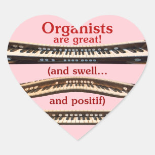 Los organistas son grandes pegatinas de corazón pa