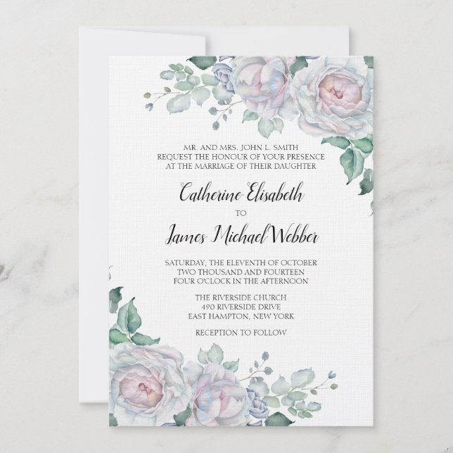 Los padres de la boda de la invitación de la novia (Anverso)