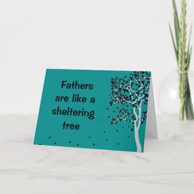 Los padres son como un árbol refugio ~ tarjeta Pap (Anverso)