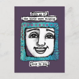 Los pájaros cantaban la postal