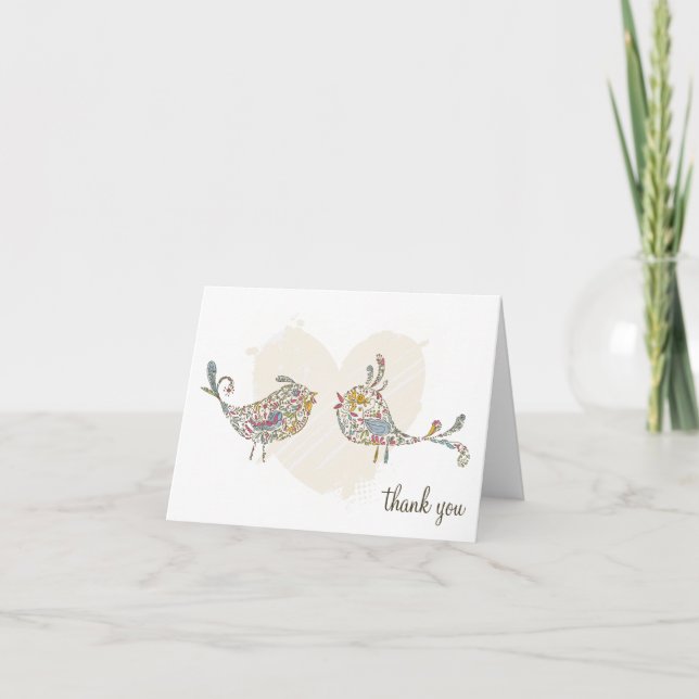 Los pájaros del amor le agradecen las tarjetas (Anverso)