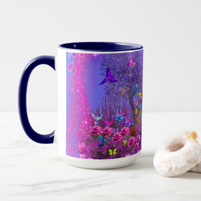 Los pájaros en la taza del café de Bush (Con donut)