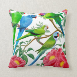 Los Parakeets en Peony florecen la almohada