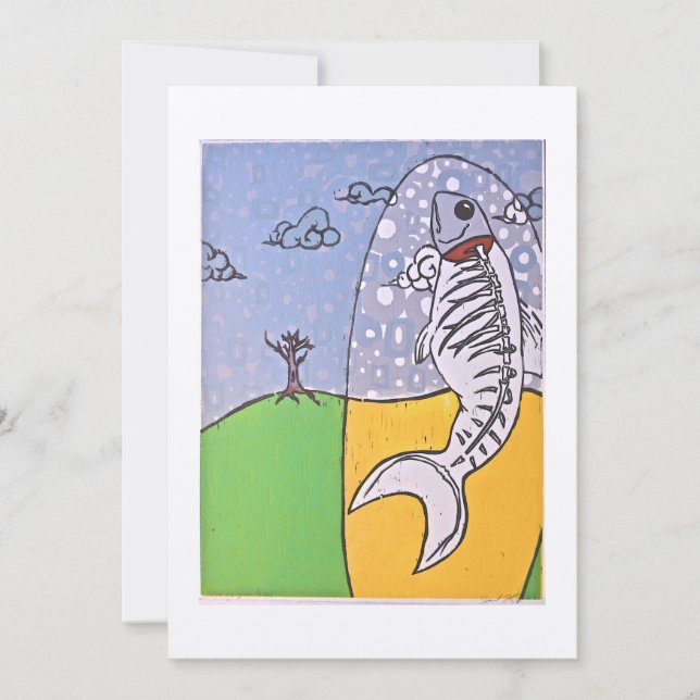 "Los peces son brutos para comer" tarjeta plana (Anverso)