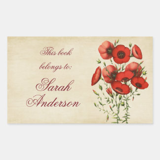 Los Pegatinas de placas de los Poppies Rojos