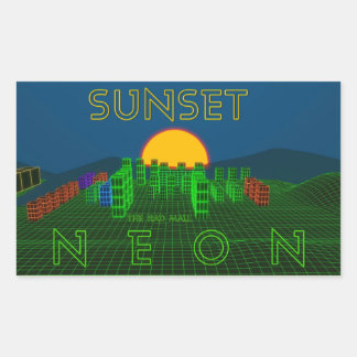 Los Pegatinas del Rad Mall "SUNSET NEON" (x4)