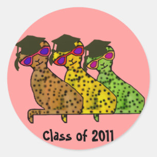 Los pegatinas frescos de los graduados del gato