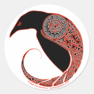 Los Pegatinas Morrigan Celtic Raven, blancos