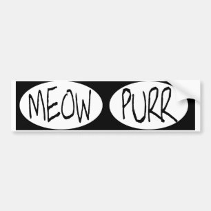 los PEGATINAS ovales del MAULLIDO PURRBUMPER meow