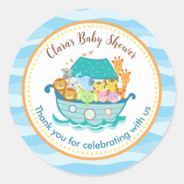 Los Pegatinas personalizados de Ark Baby Shower de