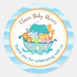 Los Pegatinas personalizados de Ark Baby Shower de