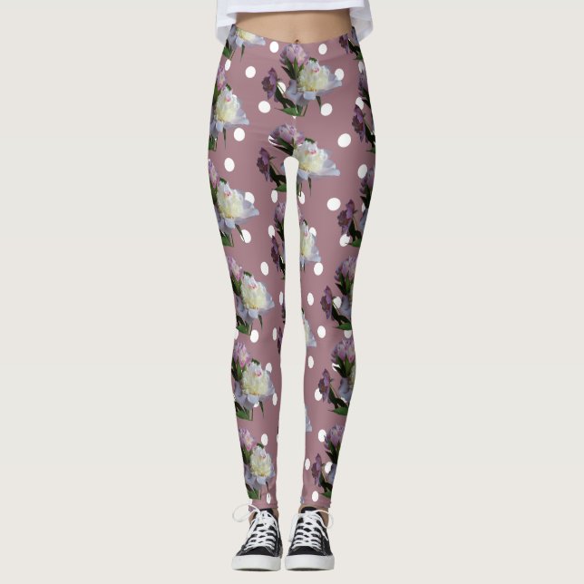 Los peones rosados elegantes leggings Personalizad (Anverso)