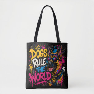 Los Perros Mandan en el Mundo Bolsa tote de Pastor