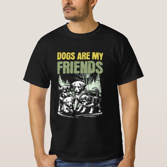 Los perros son mis amigos - Viejo Camiseta de Arte (Anverso)