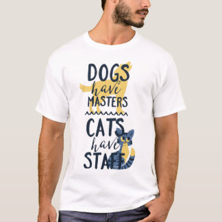 Los perros tienen gatos de los amos tener camiseta