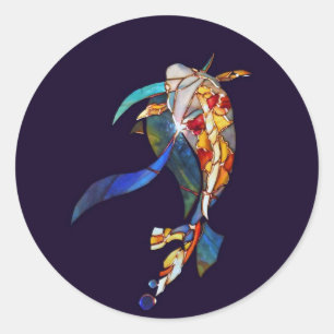 Los pescados de Koi en los pegatinas de Guay del