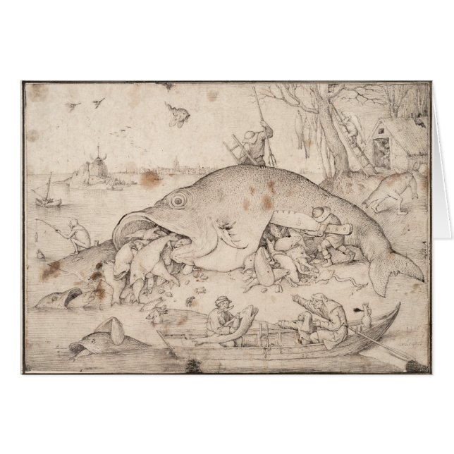 Los pescados grandes comen pequeños pescados de (Anverso (Horizontal))