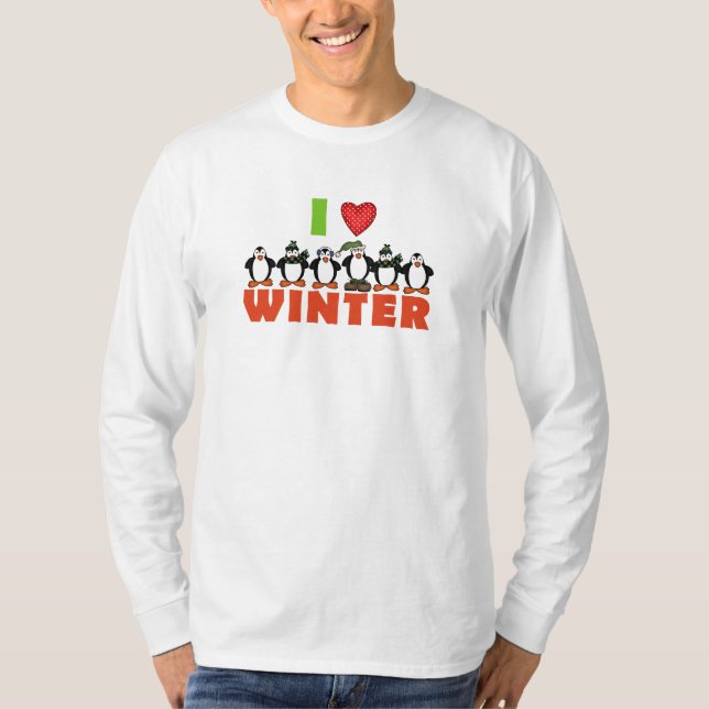 Los pingüinos aman camisetas de invierno y regalos (Anverso)