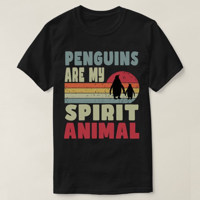 Los pingüinos son mi camiseta animal espiritual (Diseño del anverso)