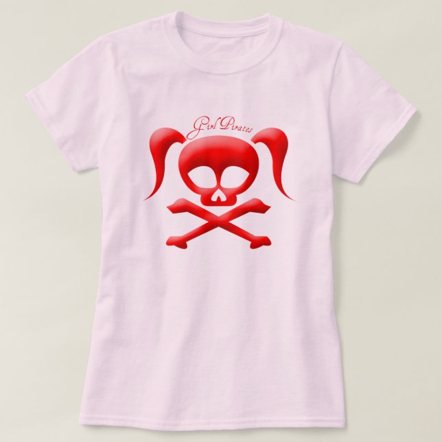 Los piratas del chica cupieron la camiseta de la (Diseño del anverso)
