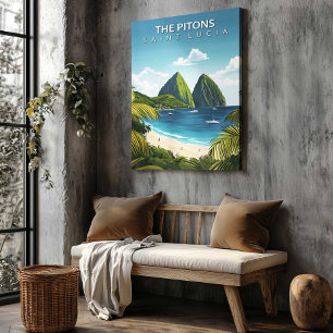 Los Pitons Decoración de Pared de Lona de Viaje a