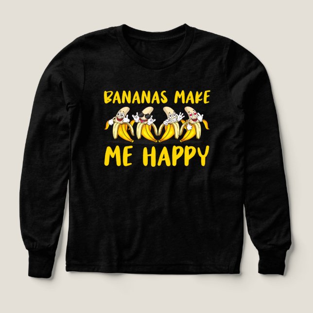 Los plátanos de frutas me hacen feliz plátano (Diseño frontal)