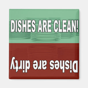 Los platos son imanes limpios y sucios