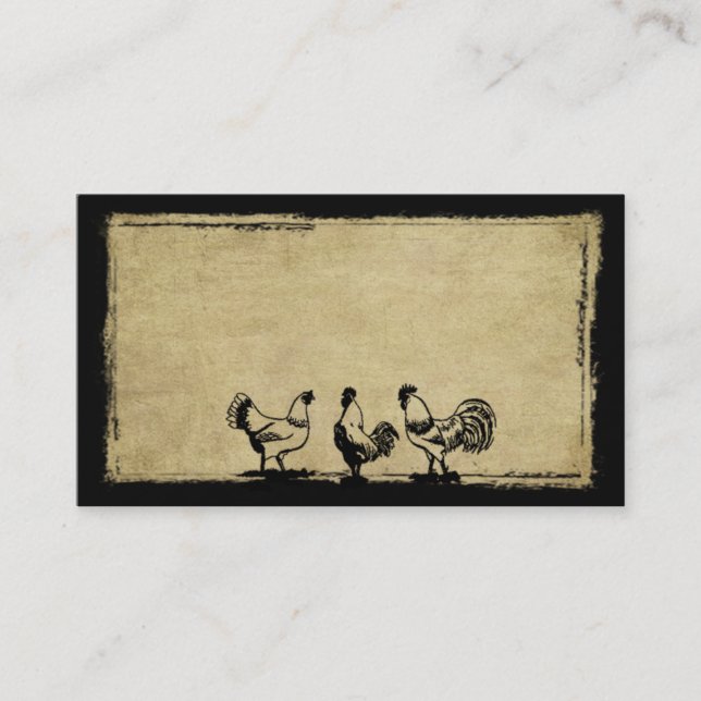 Los pollos en el corral Prim tarjetas de visitas (Anverso)