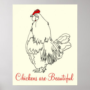 Los pollos son Arte de Dibujo Divertido y Hermoso 