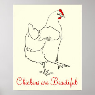 Los pollos son Arte de Dibujo Hermoso Animales Lin