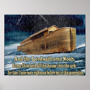 Los posters de la prensa cristiana arca de Noé con